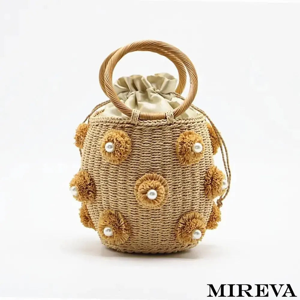 Bolsa de Palha Cravejada com Cristal