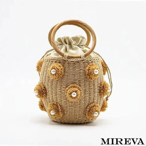 Bolsa de Palha Cravejada com Cristal