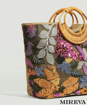 Bolsa de praia, Bolsa bordada, Acessório de verão, Moda praia 2024, Bolsa de verão, Bolsa tropical, Design exclusivo, Estilo de praia, Bordado artesanal, Acessório fashion.
