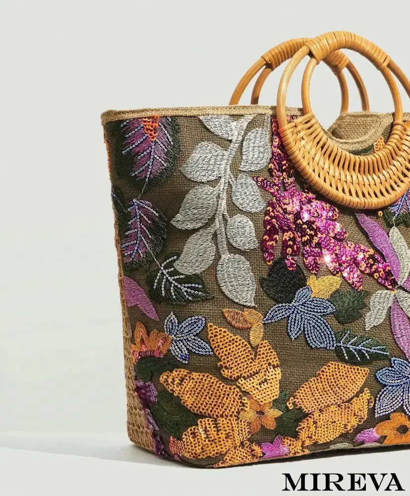 Bolsa de praia, Bolsa bordada, Acessório de verão, Moda praia 2024, Bolsa de verão, Bolsa tropical, Design exclusivo, Estilo de praia, Bordado artesanal, Acessório fashion.