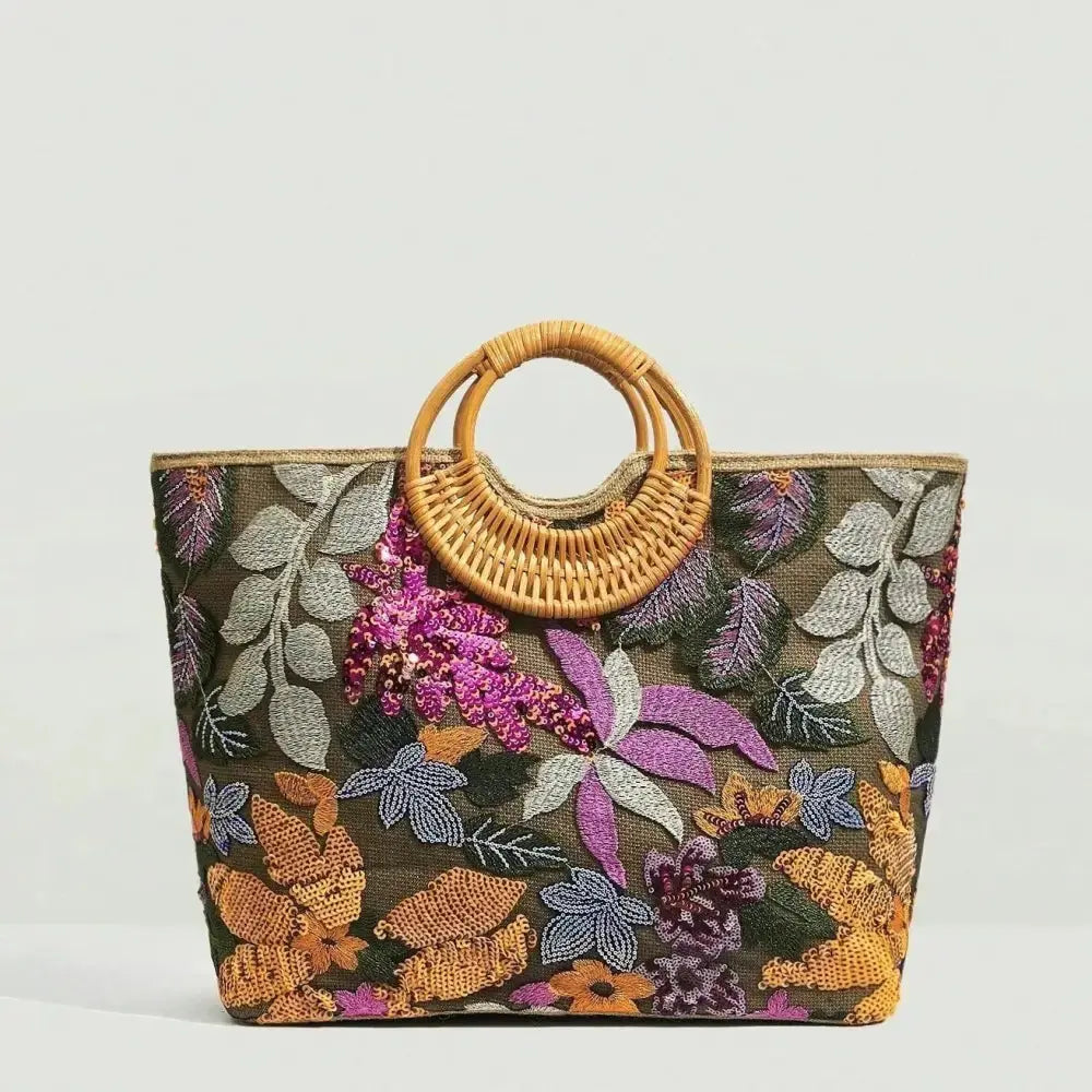 Bolsa de praia, Bolsa bordada, Acessório de verão, Moda praia 2024, Bolsa de verão, Bolsa tropical, Design exclusivo, Estilo de praia, Bordado artesanal, Acessório fashion.