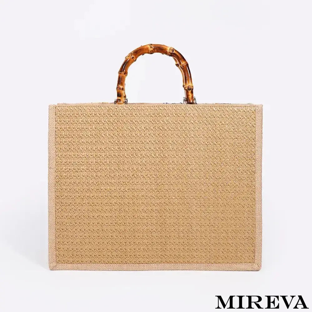 Loja Mireva, Bolsa de Palha Bordada, Bolsa Alça de Bambu, Bolsa Feminina Artesanal, Bolsa Feminina Tropical, Bolsa Feminina Verão