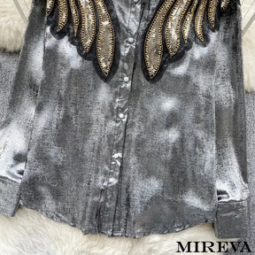 Camisa Feminina Bordada Dama Antiga Camisa