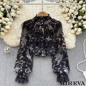 camisa feminina de renda, blusa de renda, camisa feminina elegante, loja mireva,camisa feminina