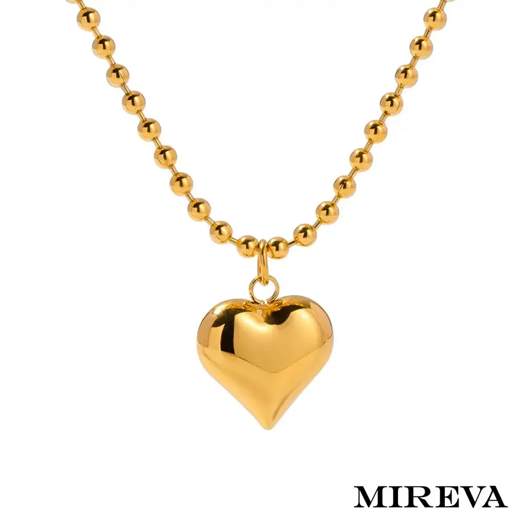 Colar Com Pingente De Coração Dourado