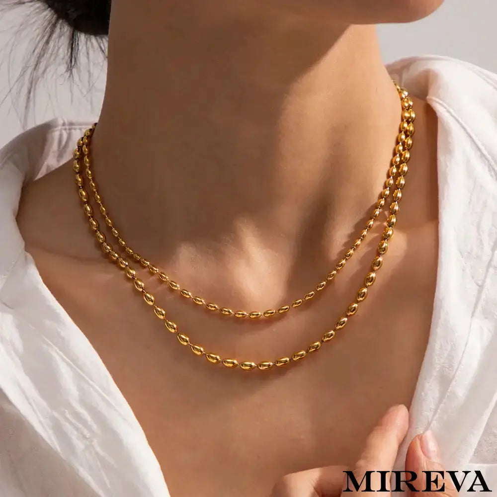 Colar Duplo Folheado A Ouro 18K