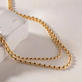 Colar Duplo Folheado A Ouro 18K