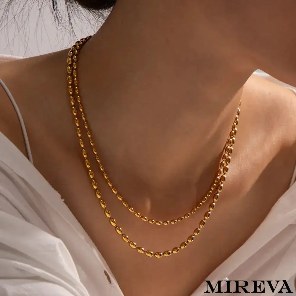 Colar Duplo Folheado A Ouro 18K