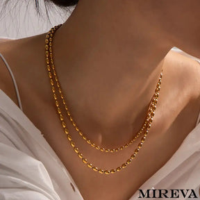 Colar Duplo Folheado A Ouro 18K