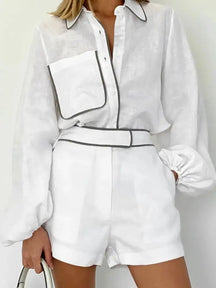 Conjunto Chic - Camisa E Short Branco / P