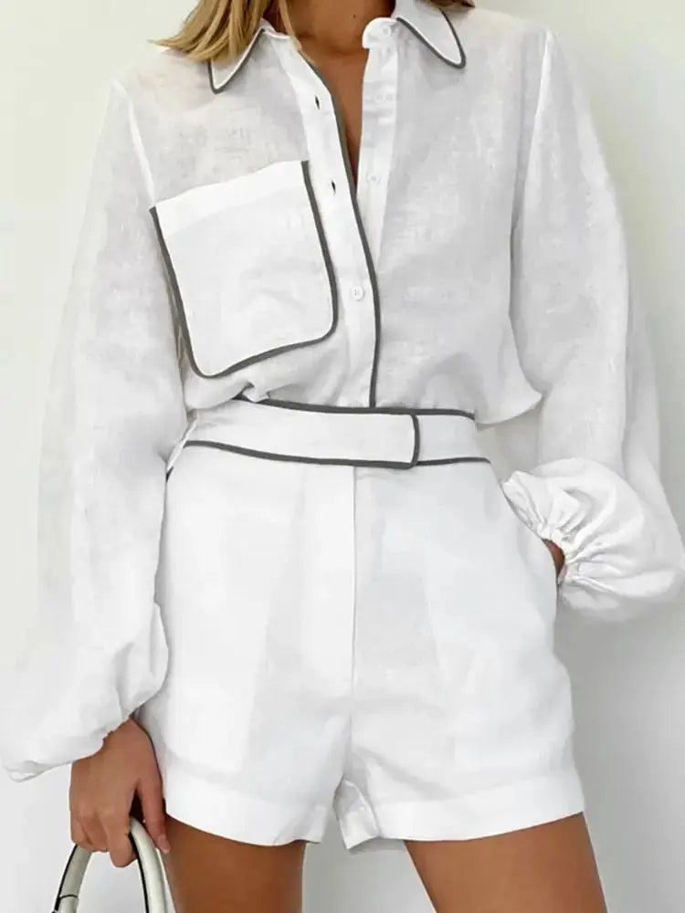 Conjunto Chic - Camisa E Short Branco / P