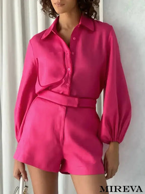 Conjunto Chic - Camisa E Short Pink / P