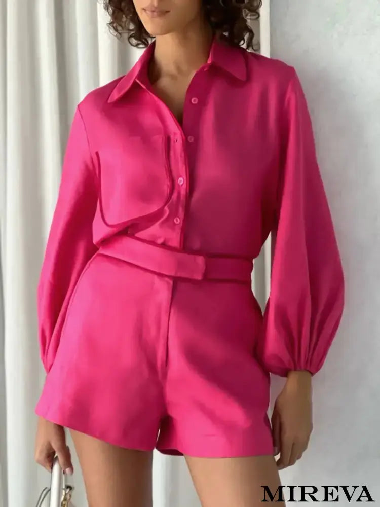 Conjunto Chic - Camisa E Short Pink / P