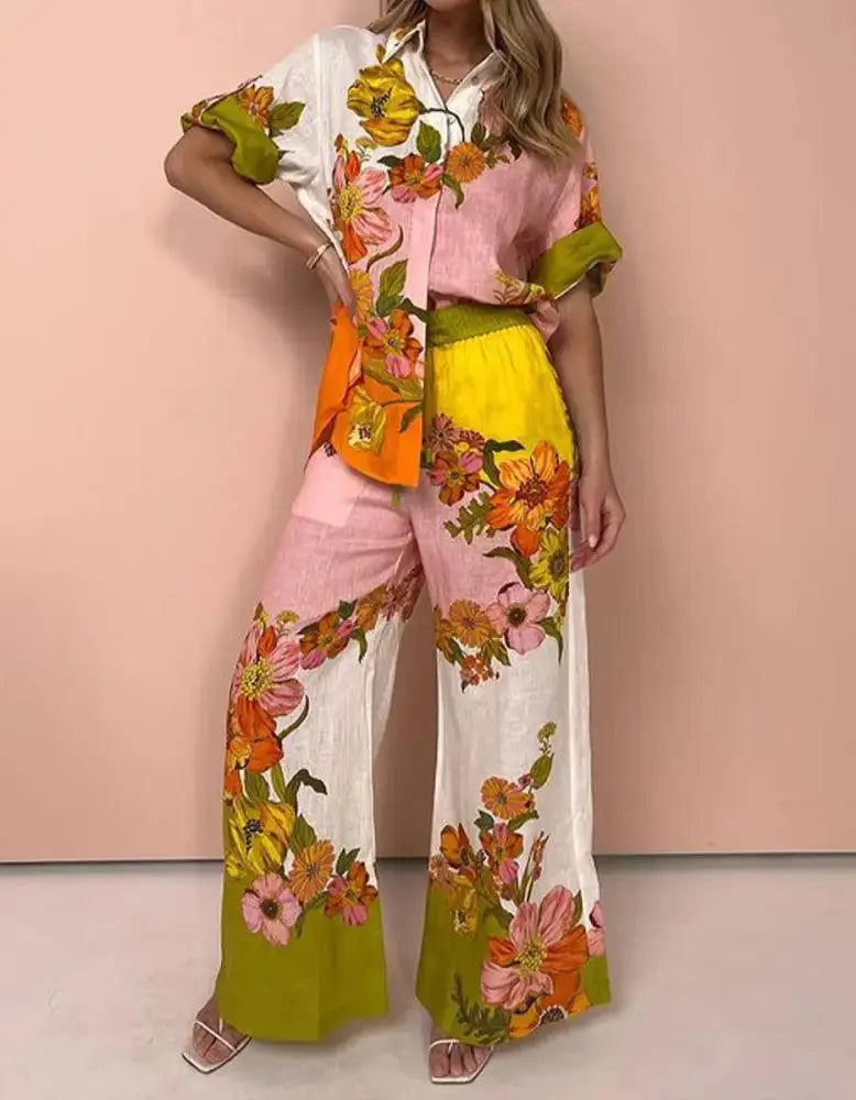 Conjunto De Duas Peças Com Estampa Floral Apaixonante Floral / P