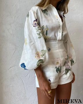 Conjunto De Short E Camisa Linho