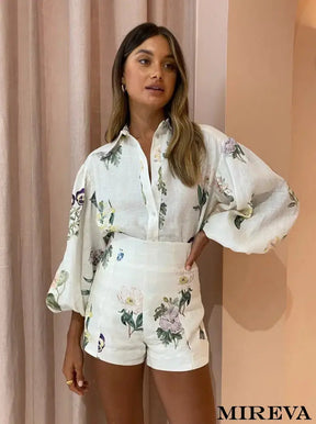 Conjunto De Short E Camisa Linho