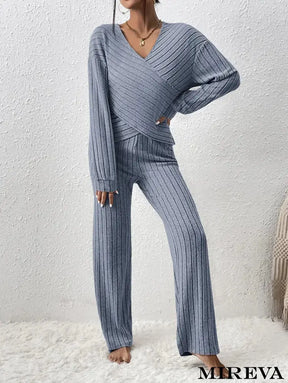 Conjunto Detalhe Cruzado Cinza-Ardosia / Pp