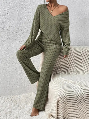 Conjunto Detalhe Cruzado Oliva-Escura / Pp
