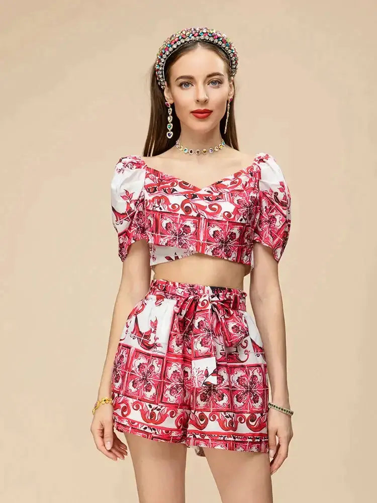 Conjunto Feminino Verão Tropical Set