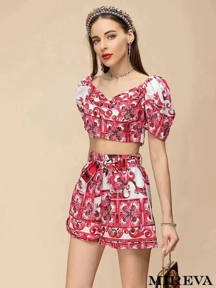 Conjunto Feminino Verão Tropical Set
