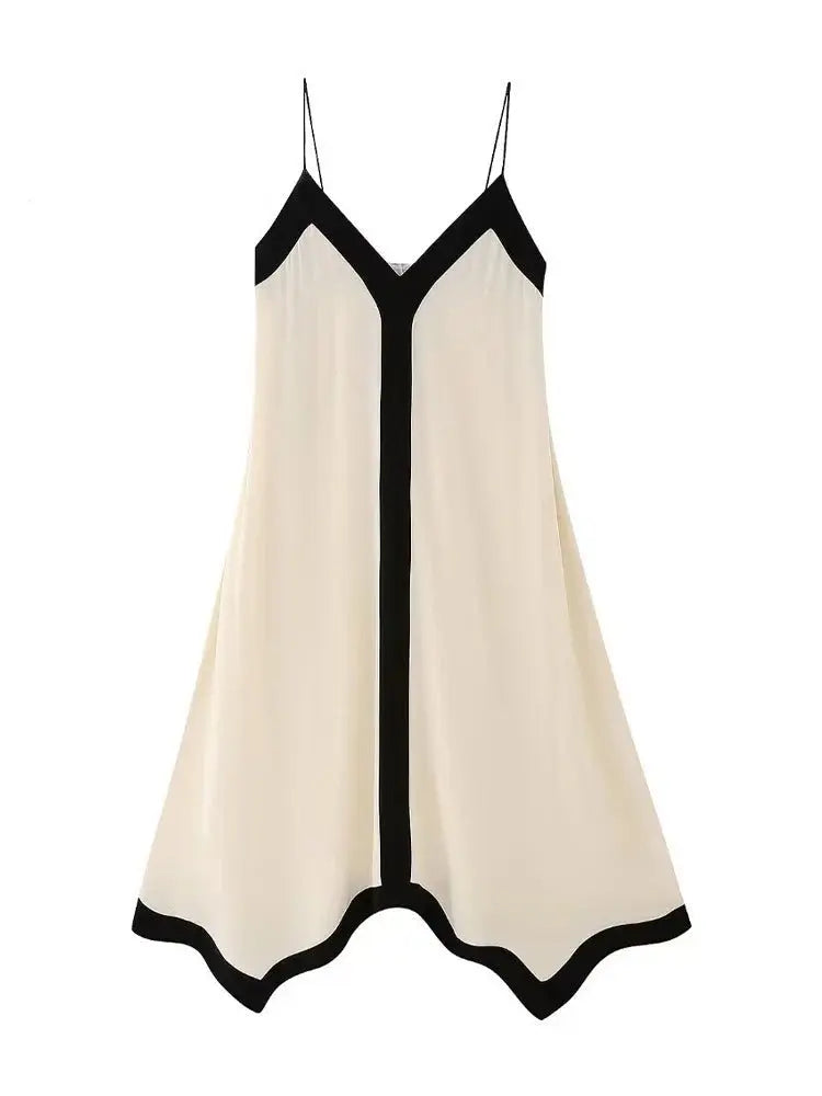 Tossy Patchwork Backless Halter Dresses Women Sexy V-Neck Elegant Summer 2024 Party Dress Spaghetti Gown Ladies Slim Maxi Dress - Loja Mireva