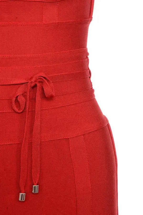 BEAUKEY Fashion Yellow Sexy V Neck Bandage Dresses Women Spaghetti Strap Belt Sashes Dress Khaki Party Club Vestidos Bodycon XL - Loja Mireva