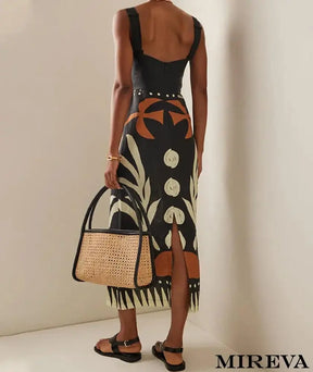 Vestido Estampado Floral Exótico