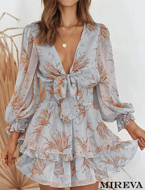 Vestido Primavera Manga Longa Curto