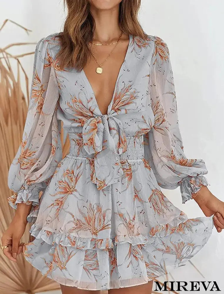 Vestido Primavera Manga Longa Curto