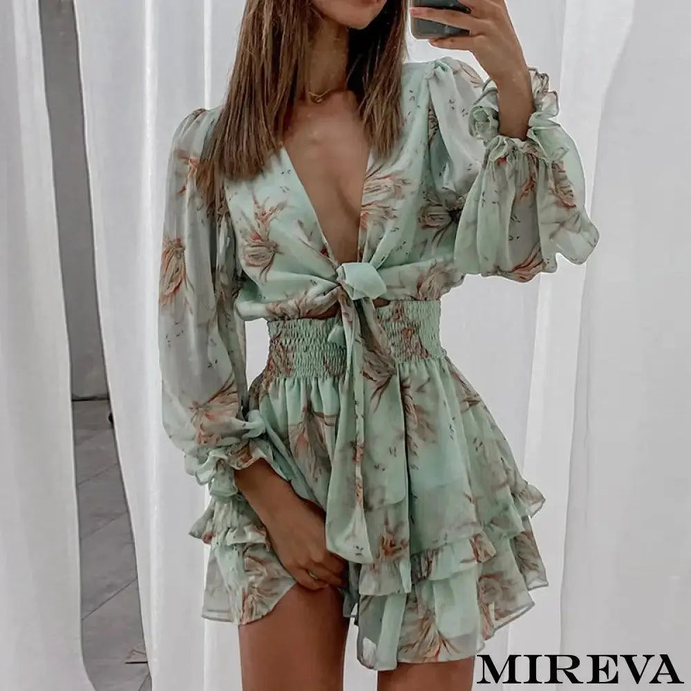 Vestido Primavera Manga Longa Curto
