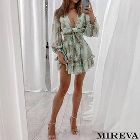 Vestido Primavera Manga Longa Curto